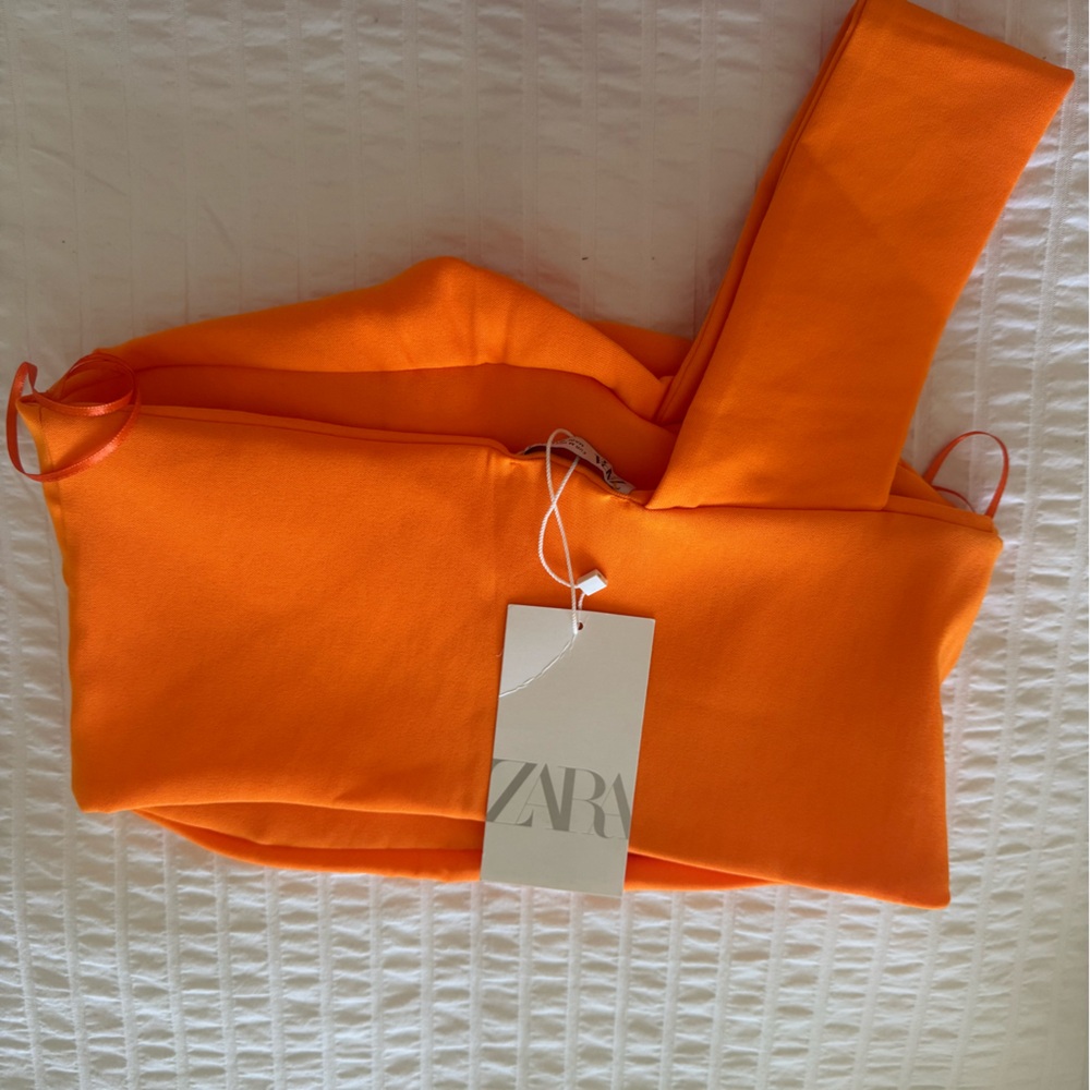Zara orange off shoulder top , M